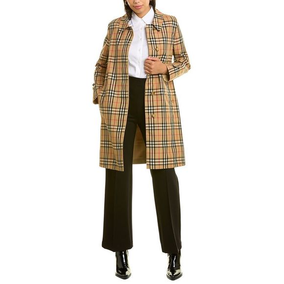 Burberry Jackets & Blazers - Burberry Womens  Reversible Vintage Check Car Coat, Brown